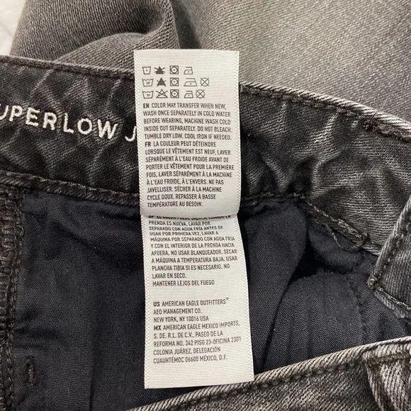 Women’s American Eagle Super Stretch Super Low Jegging, black/grey. Sz 4 - Picture 13 of 14